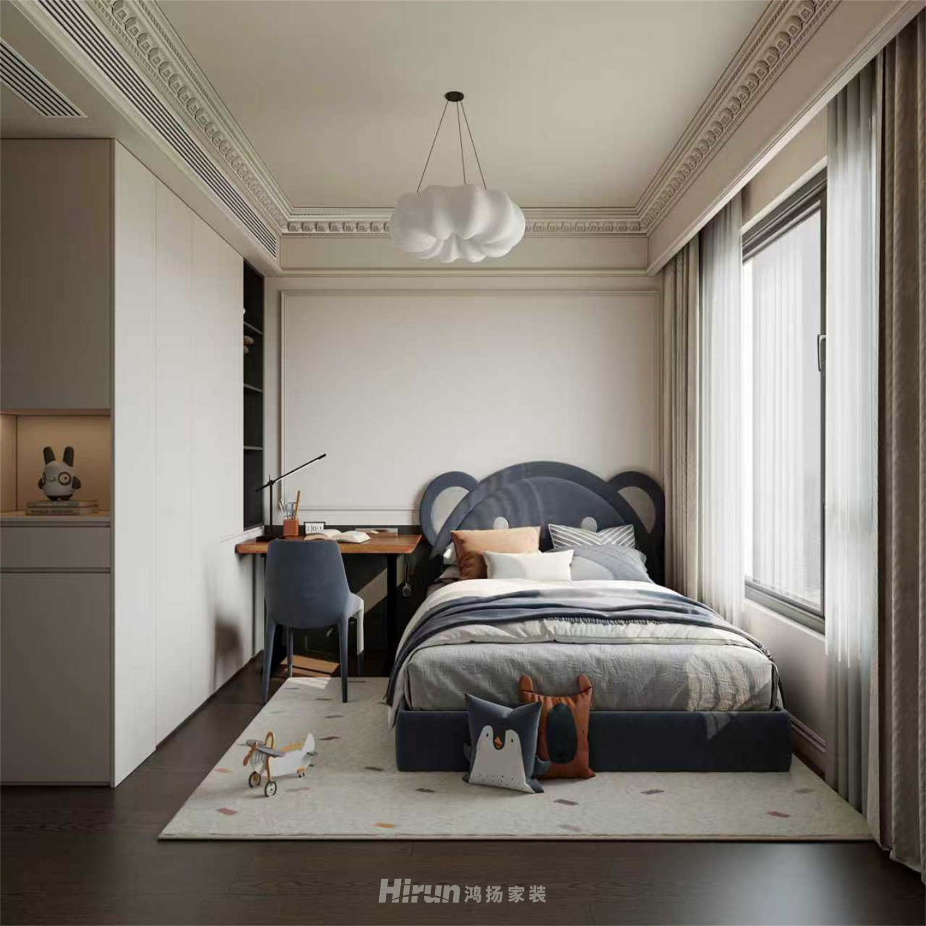 璞悅灣170㎡歐美香頌四居室 裝修案例效果圖-8