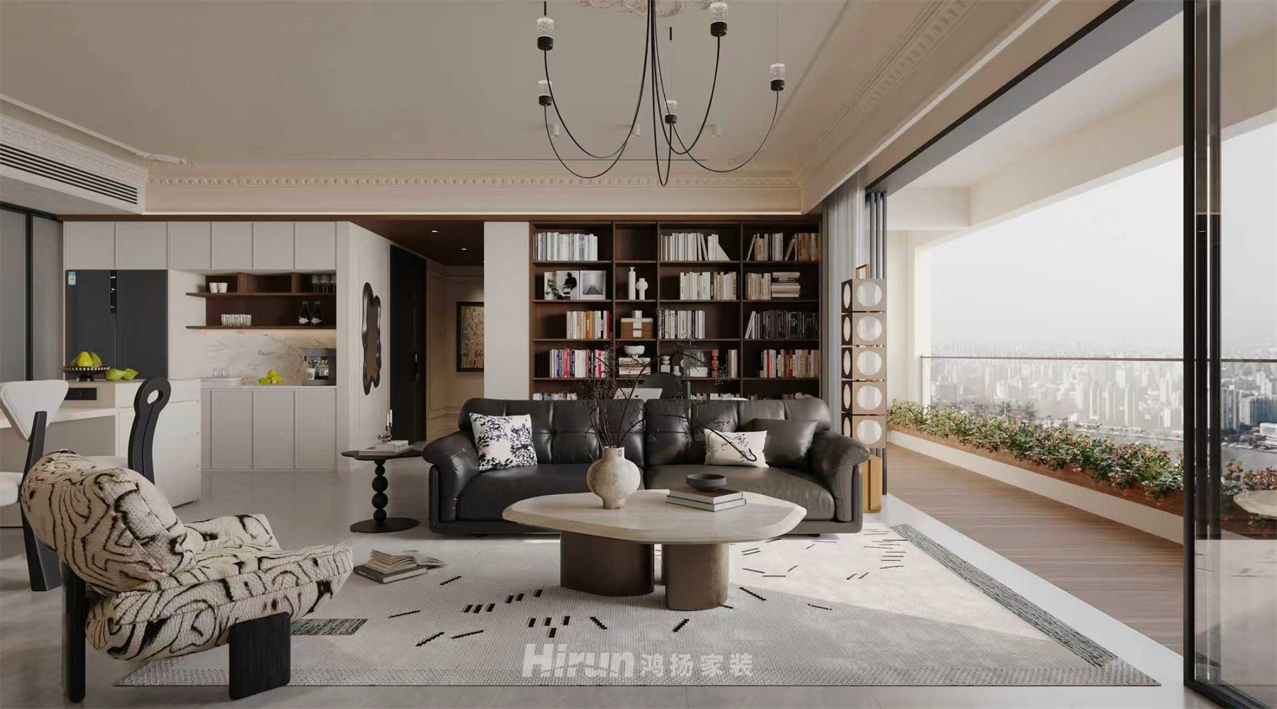 璞悅灣170㎡歐美香頌四居室 裝修案例效果圖-4