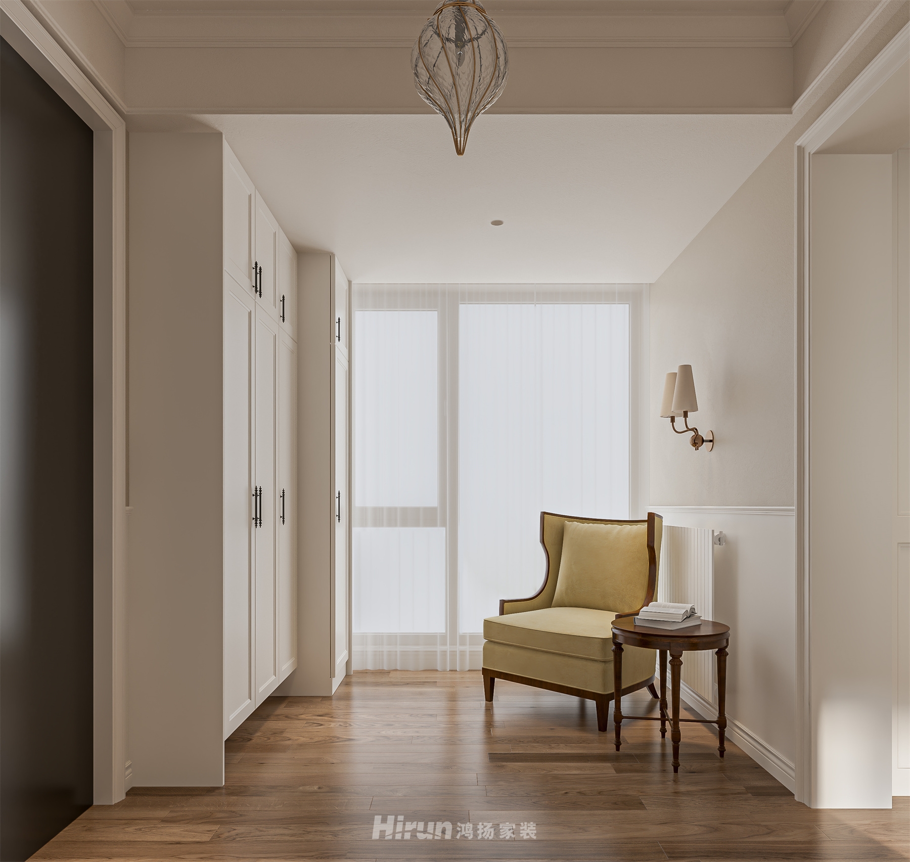 藏瓏湖上國際花園140㎡歐式田園四居室 裝修案例效果圖-1