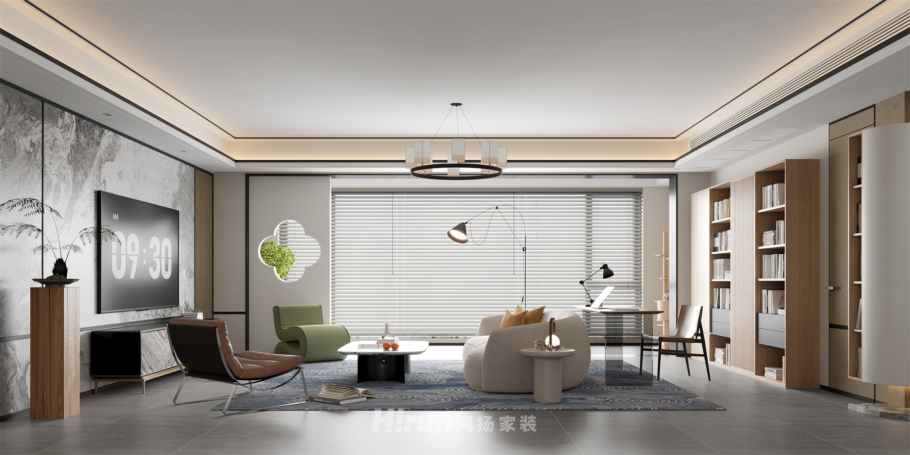 建發養云220㎡意境東方大平層 裝修案例效果圖-2