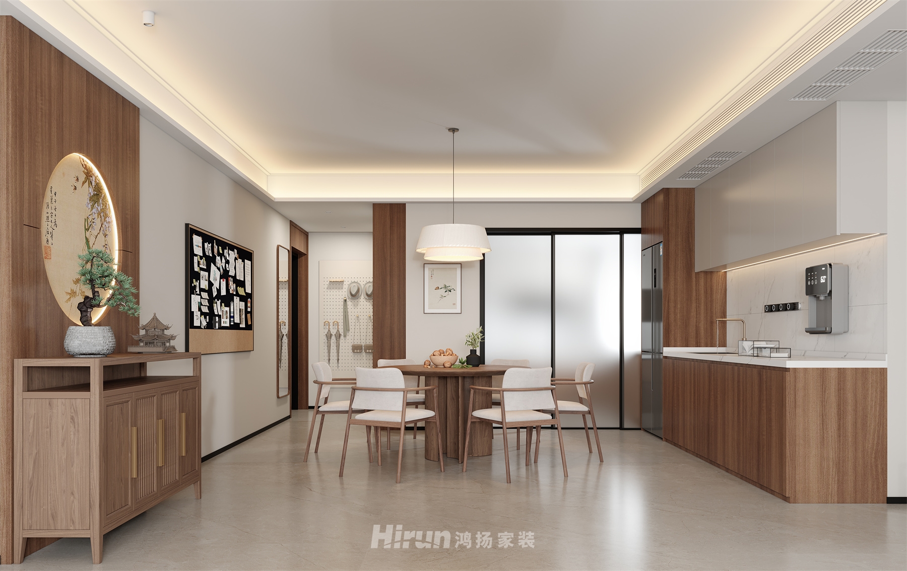 森林公園130㎡復合寫意四居室 裝修案例效果圖-1