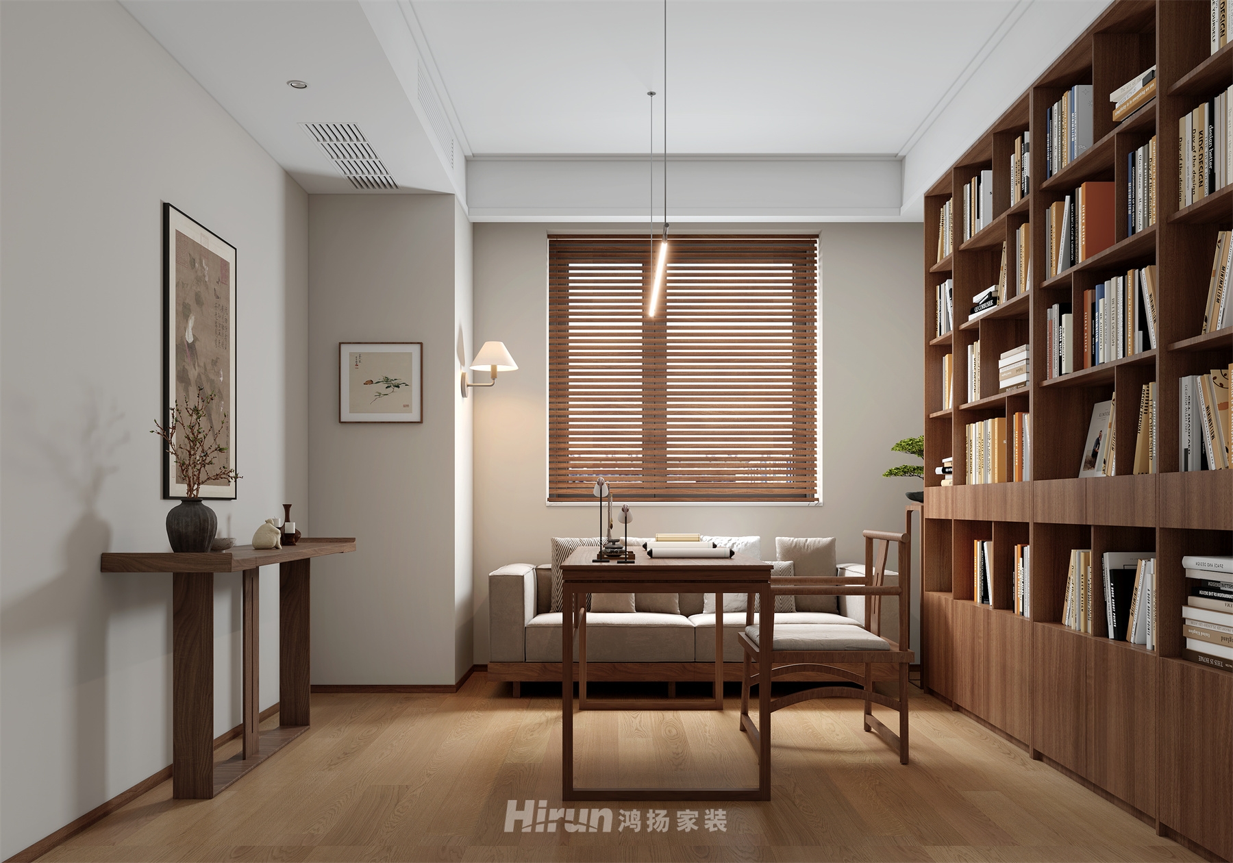 森林公園130㎡復合寫意四居室 裝修案例效果圖-6