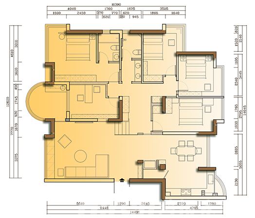 188㎡幾何韻律，時下最潮的幾何元素，家居“凹造型”還得靠它！